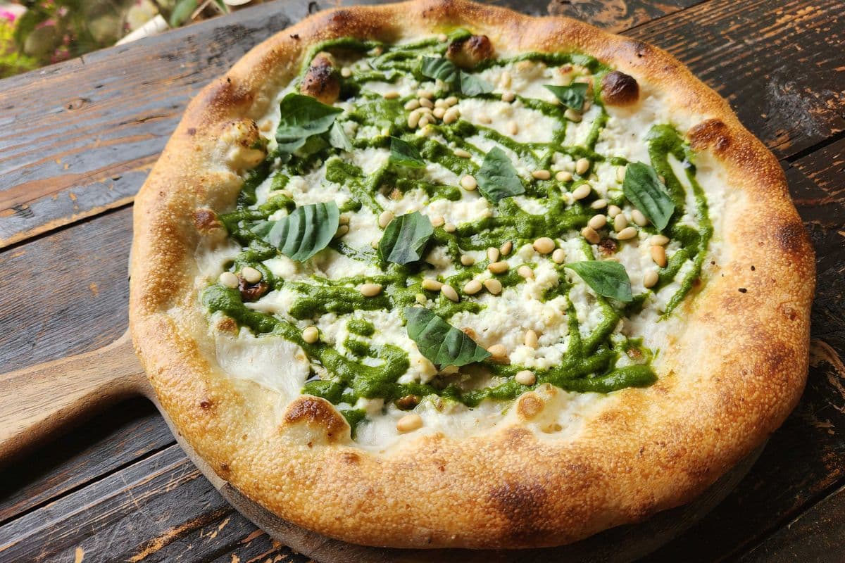 Pesto and Ricotta Pizza