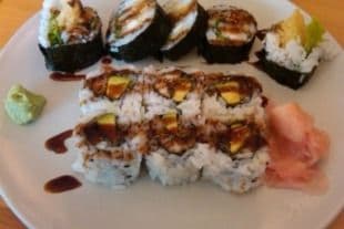 L11. Chicken Tempura Roll and Salmon Avocado Roll