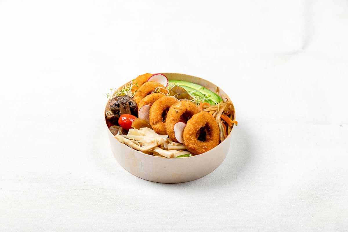 Fried Veggie Squid Ring Bento