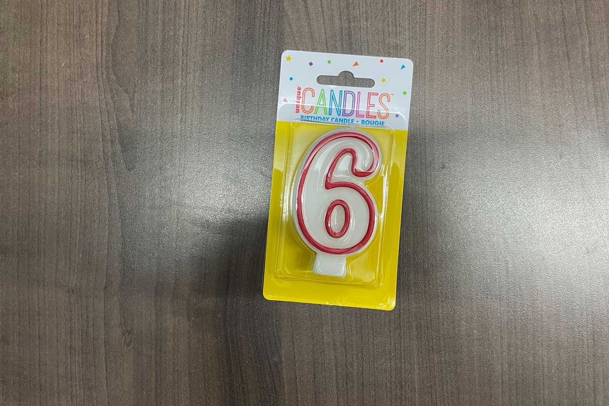 Deluxe Numeral Candle #6