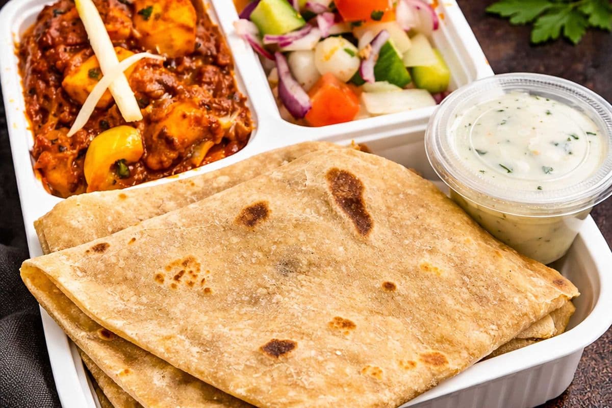 Kadai Paneer Roti Bowl
