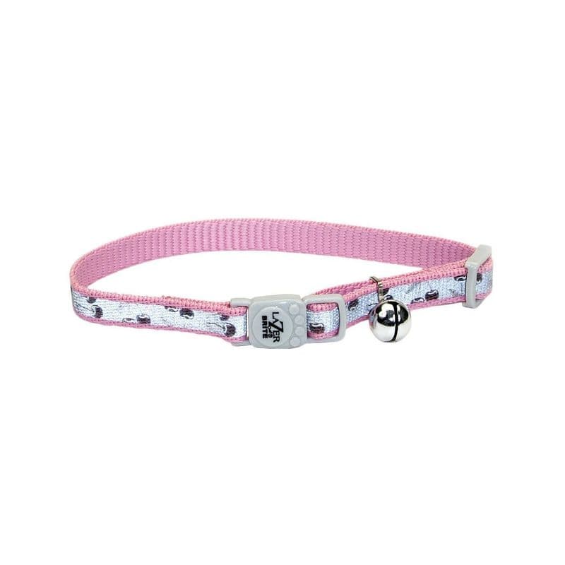 Coastal Lazer Brite Reflective Adjustable Breakaway Collar Pink Cherries Cat 3/8 x 8-12in
