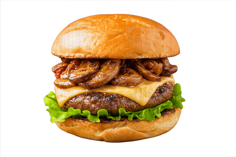 13.Black Truffle Mushroom Burger / 13. 黑松露蘑菇牛肉堡