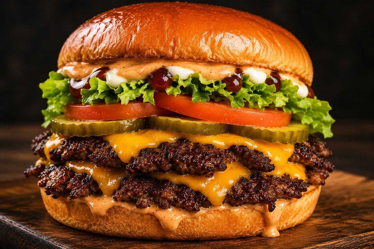 Pickle smash burger