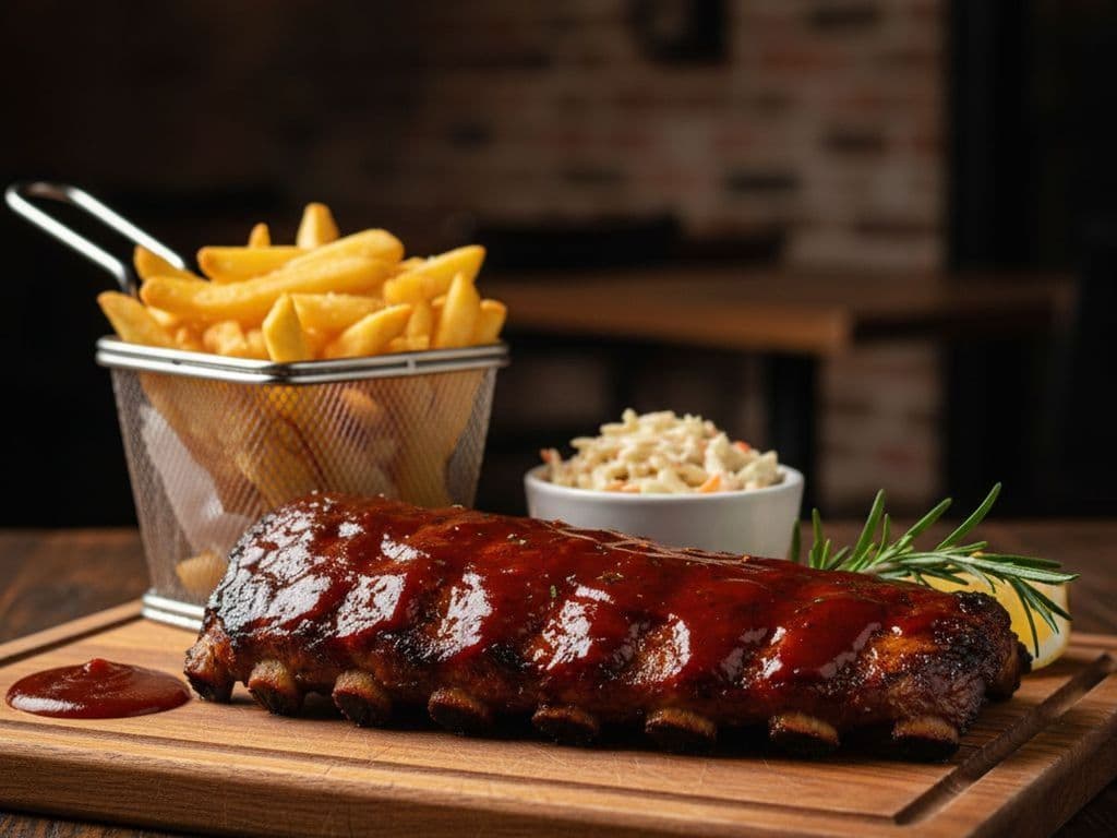 TWO x Pork Back Ribs with coloeslaw and fries