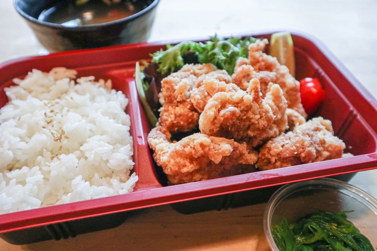 Karaage Bento with Miso Soup