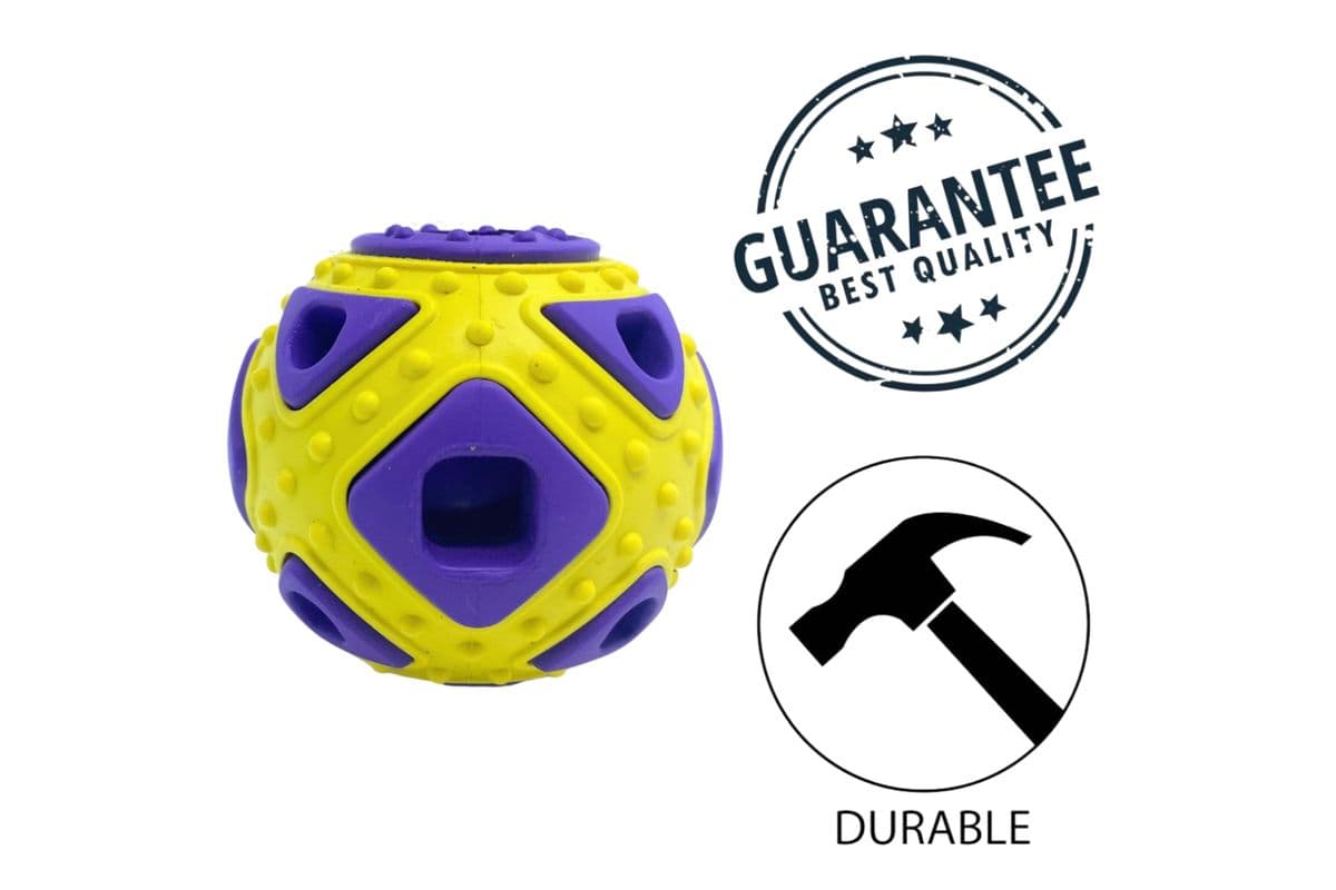 BuD'z - Rubber Astro Squared Dog Toy - Yellow