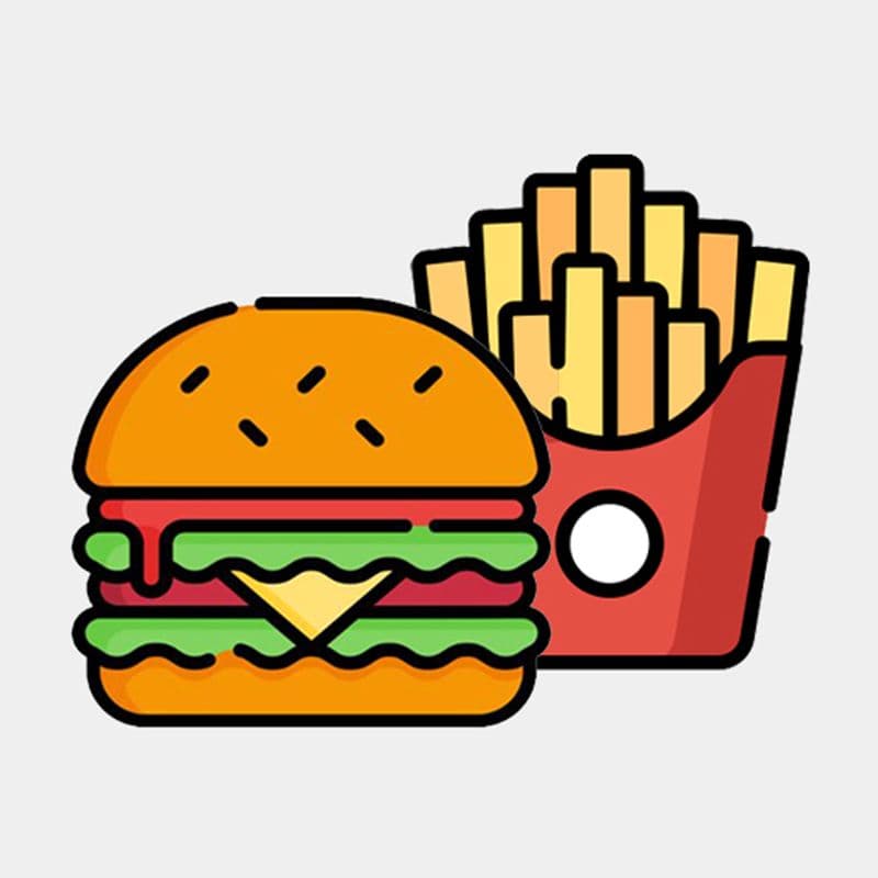 Cheese Burger with French Fries