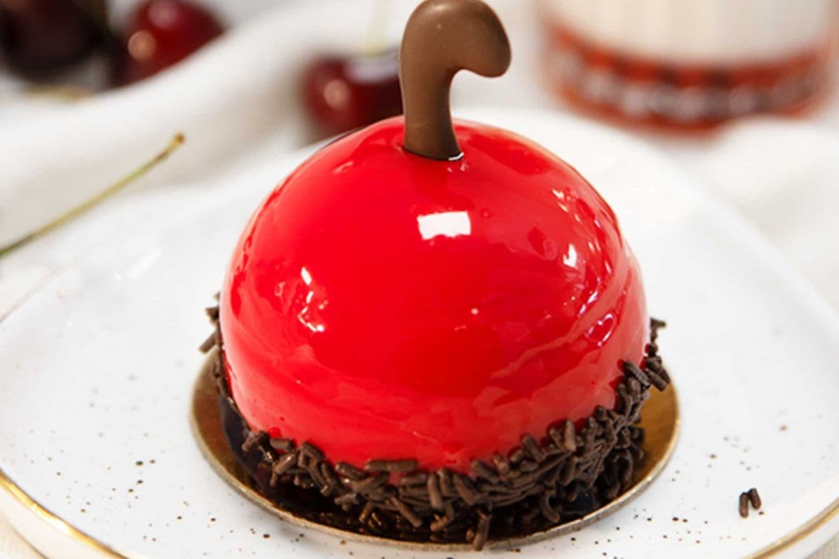 Cherry Mousse Truffle Mini Cake