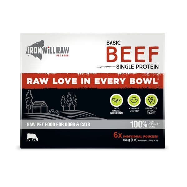 Iron Will Raw Basic Beef 6 x 1 lb Box