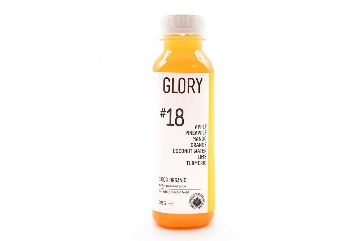 #18 Juice: Apple Pineapple Mango Coconut Water Orange Lime Turmeric [12oz]