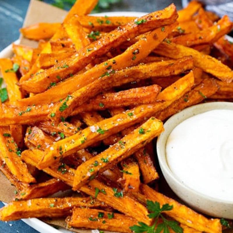 Sweet Potato Fries with Chipotle Lime Crema