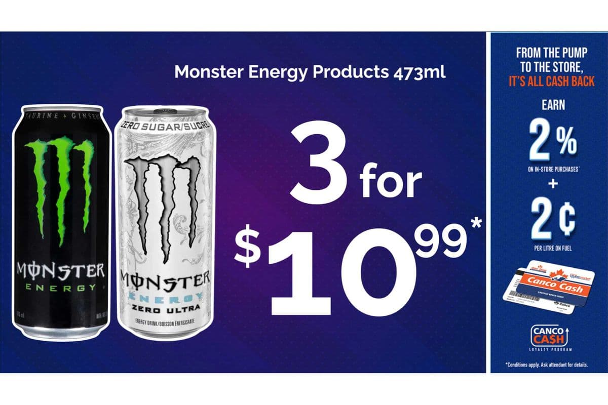 Monster Energy Drink 3 for $11 (473ml)
