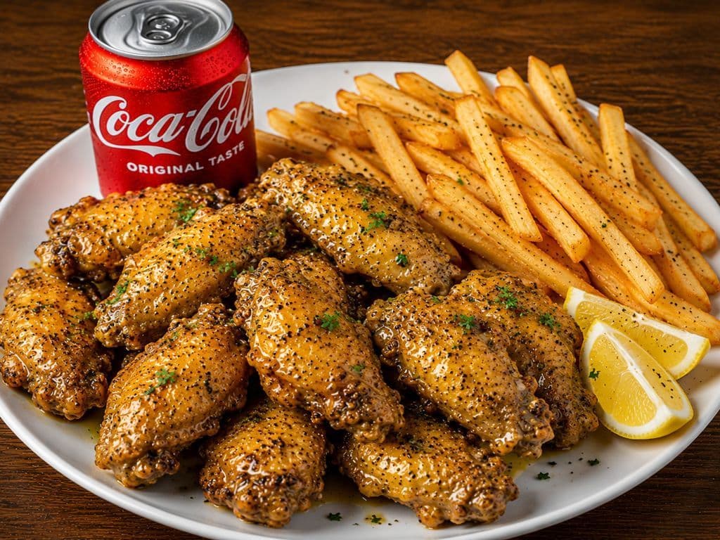 Wet Lemon Pepper Wings Meal (10 pcs)