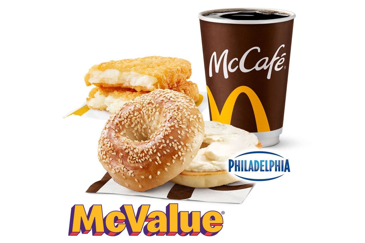 Sesame Bagel w/ Reg Cream Cheese McValue Meal [540.0 Cals]