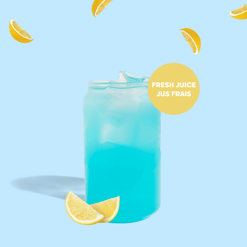 COCONUT & BLUE CURACAO LEMONADE 16OZ / LIMONADE NOIX DE COCO & CURAÇAO BLEU 16OZ