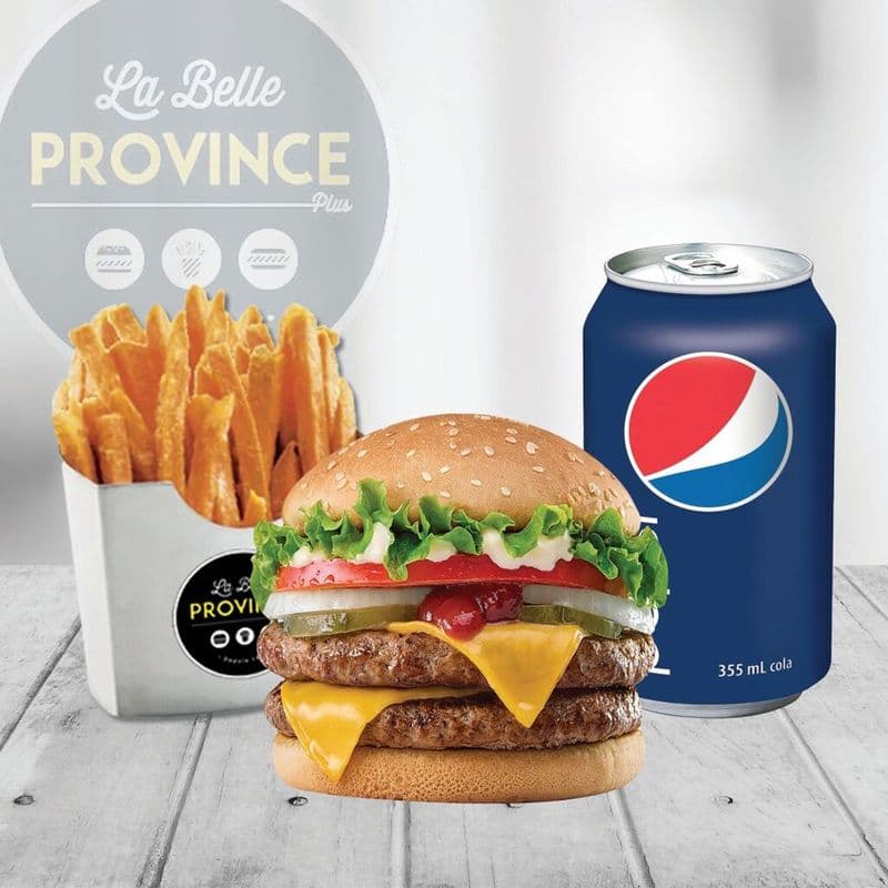 Trio cheeseburger double