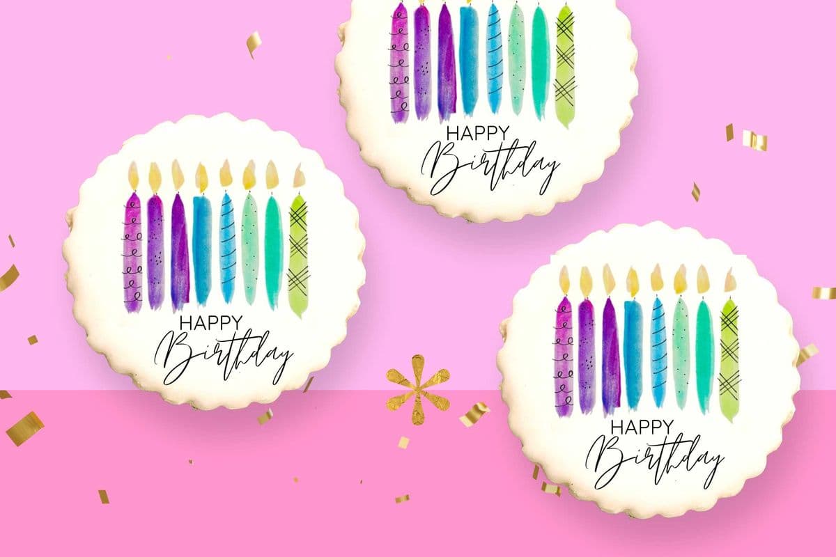 Happy Birthday Cookie - Candles (1 pc)