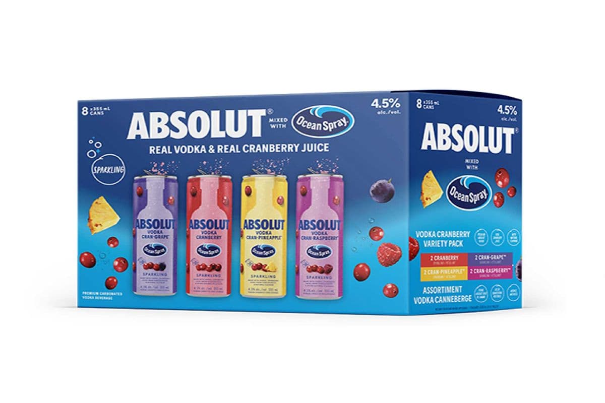 116177 - ABSOLUT X OCEAN SPRAY VARIETY PACK (8 x 355ml)