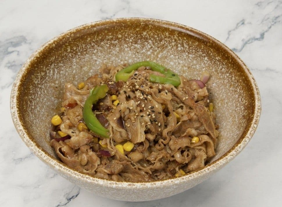 Teriyaki Sliced Pork Belly Rice / 照烧五花肉飯