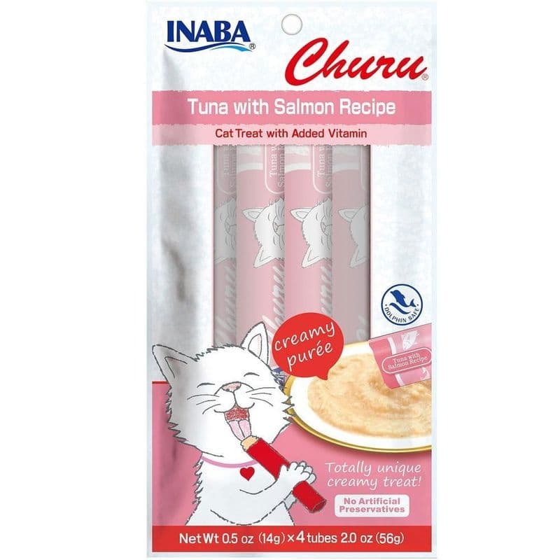 Inaba Churu Tuna with Salmon Puree, 4 Tubes 56 g