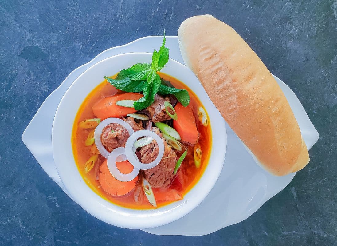 V7. Vietnamese-Style Beef Stew with Side of Baguette Bread (Bò Kho)