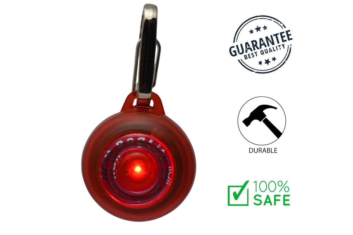 Rogz - RogLite Safety Light Tag For Dogs - Red