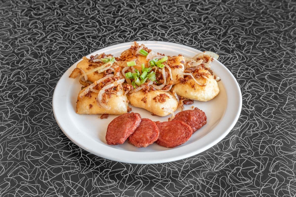 Perogy and Garlic Sausage Platter