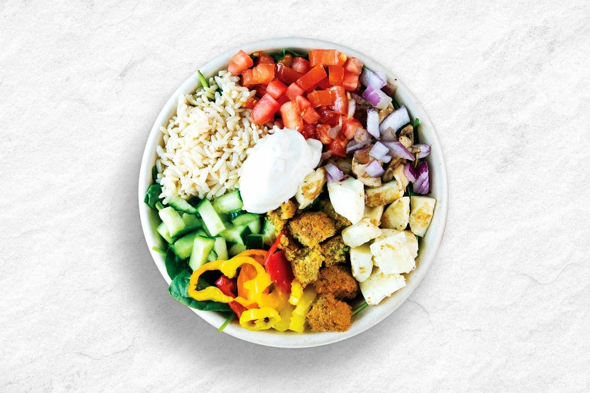 Regular - Halloumi and Falafel Rice Bowl (530 Cals)