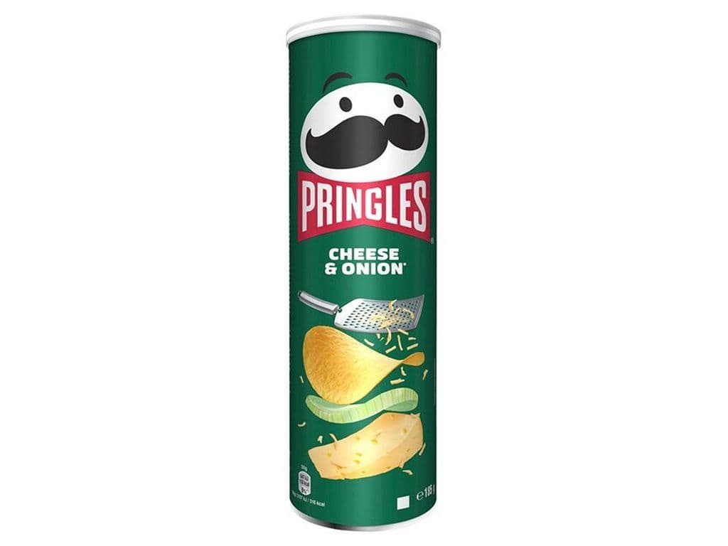 Pringles Cheese and Onion Stacked Potato Crisps UK 165g Pungent Chips