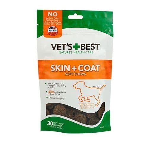 Vets Best Skin And Coat Soft Chews Dog 30 pc