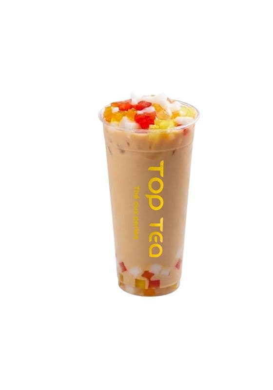 A4 Earl Grey milk tea with rainbow jelly / /Thé Earl Grey au lait avec gelée d'arc-en-ciel