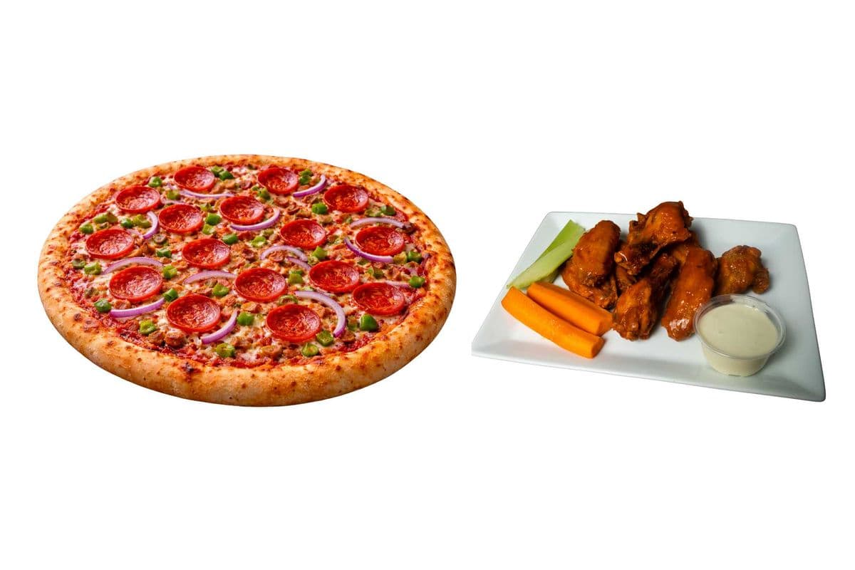 Combo #2 (8 Slices Pizza and 1-Pound Wings)