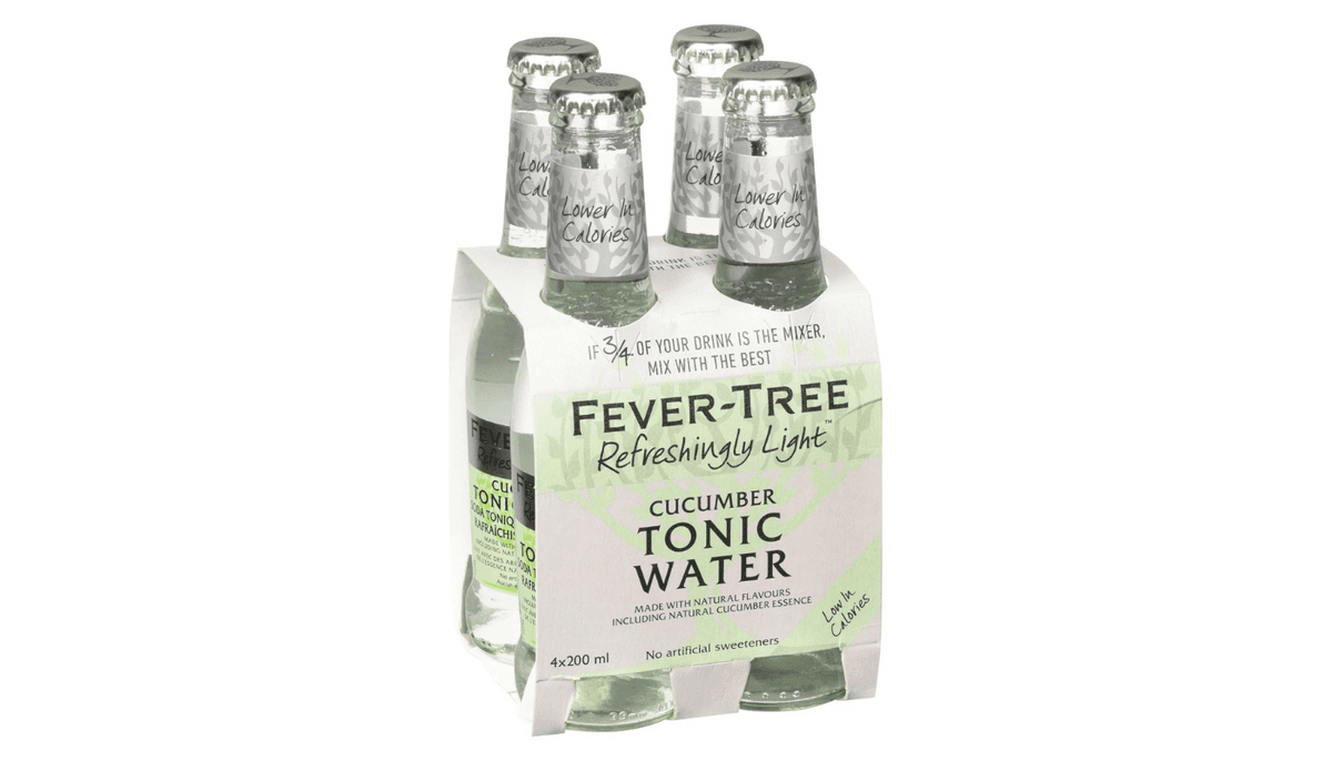 Fever Tree - Soda Tonique au Concombre Léger /  Light Cucumber Tonic Water 4x200mL