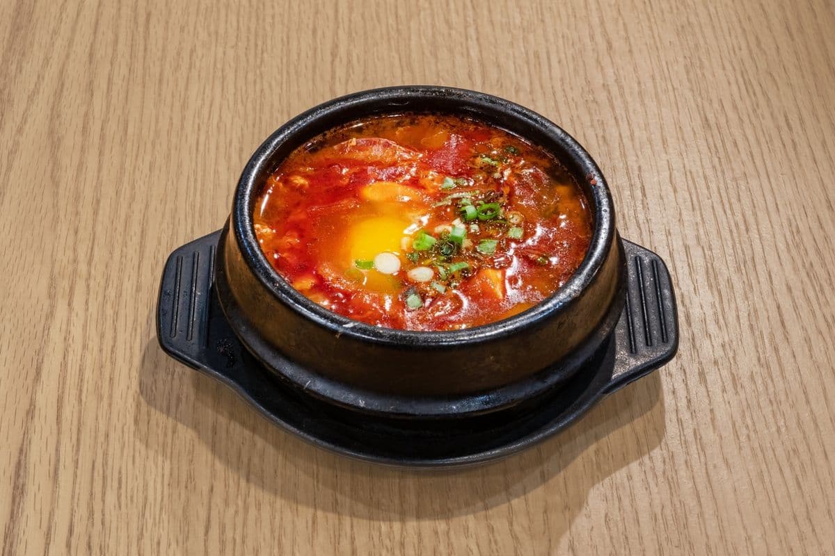S1. Spicy Soft Tofu Stew (Soondubu Jjigae) With Rice