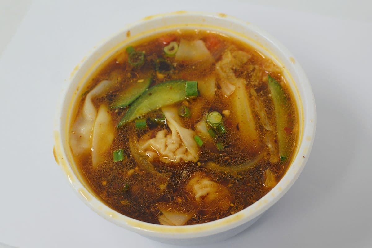 7. Wontons in Spicy Garlic and Chilli Soup