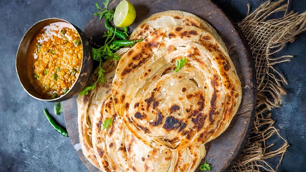 Lacha Parantha with Boondi Raita