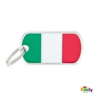 MyFamily Italy / Italian Flag Engraved ID Tag