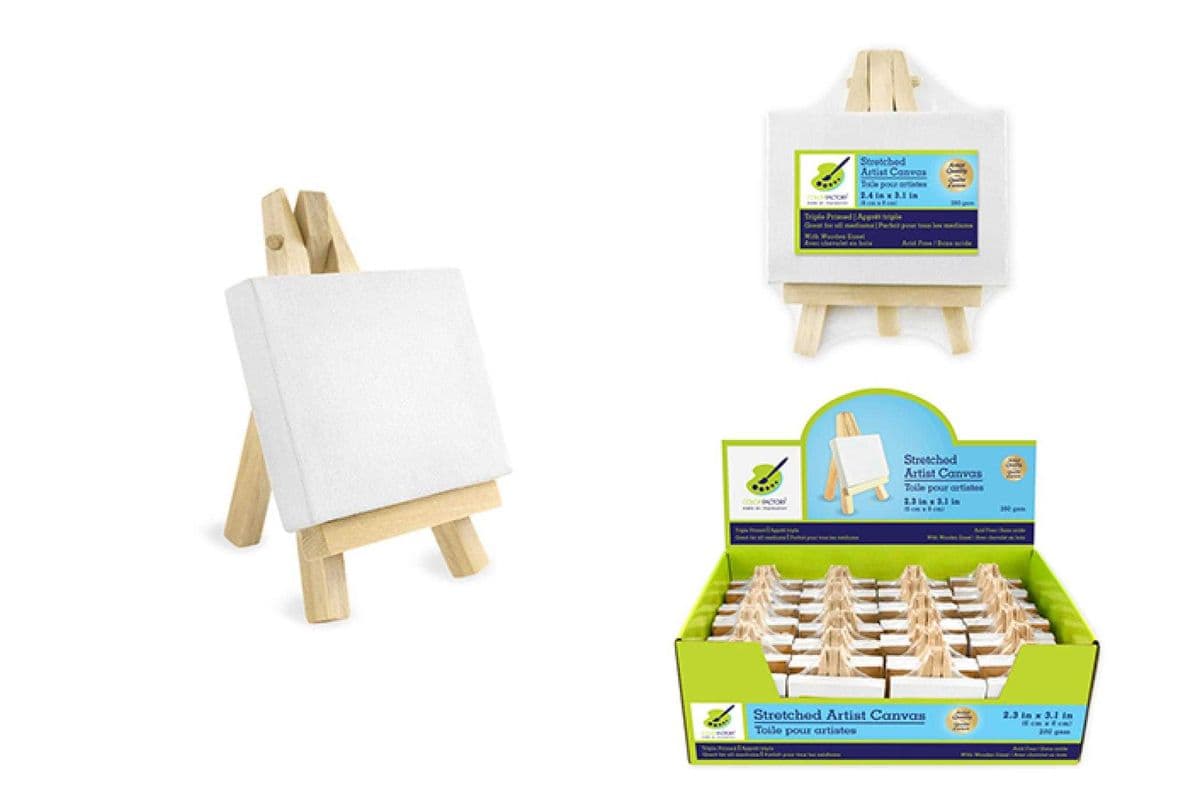 Stretch Canvas on Wooden Easel: 2.36"x3.15" [CP600]