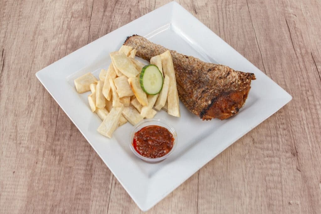 Fried Yam and Grilled Fish