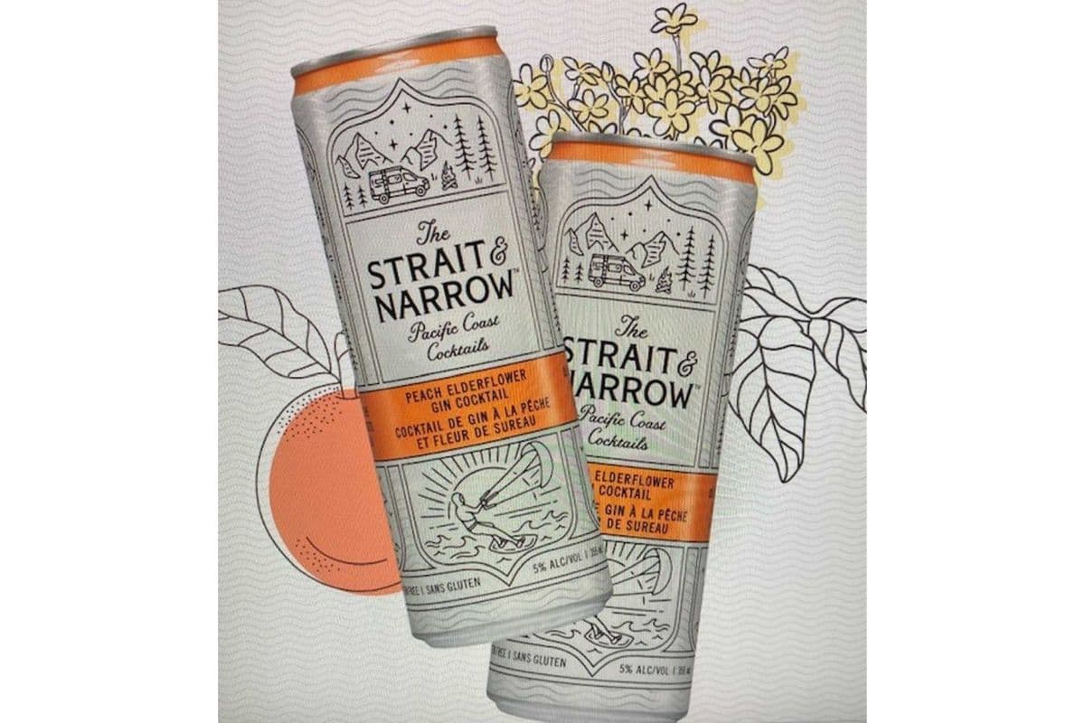 The Straight & Narrow Peach Elderflower Gin Cocktail (4 x 355ml can)