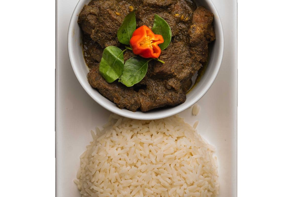 Curry Goat Rice Plate