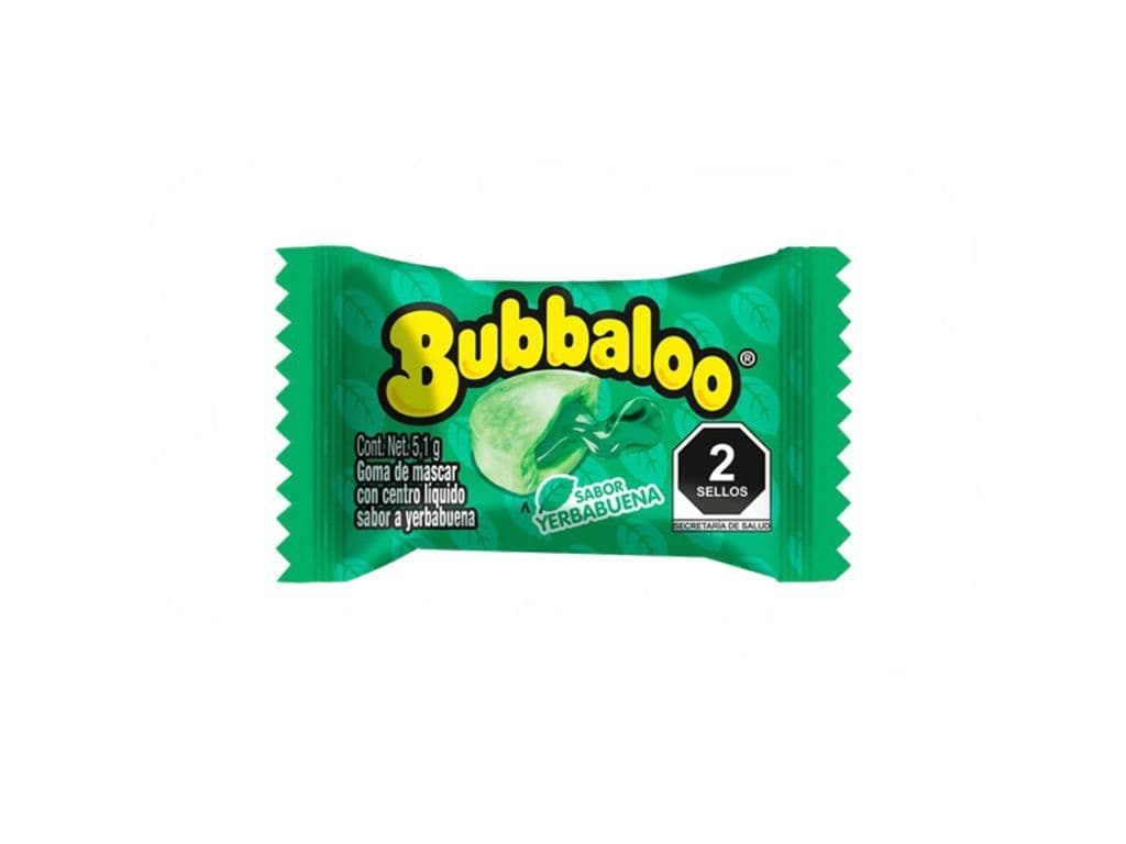 Bubbaloo Yerba Buena Peppermint Mexican Juice Filled Bubble Gum 5.1g 