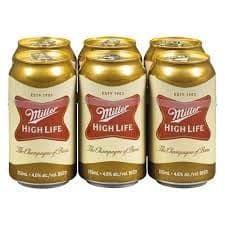 MILLER HIGH LIFE 6 CAN (6 X 355ML)