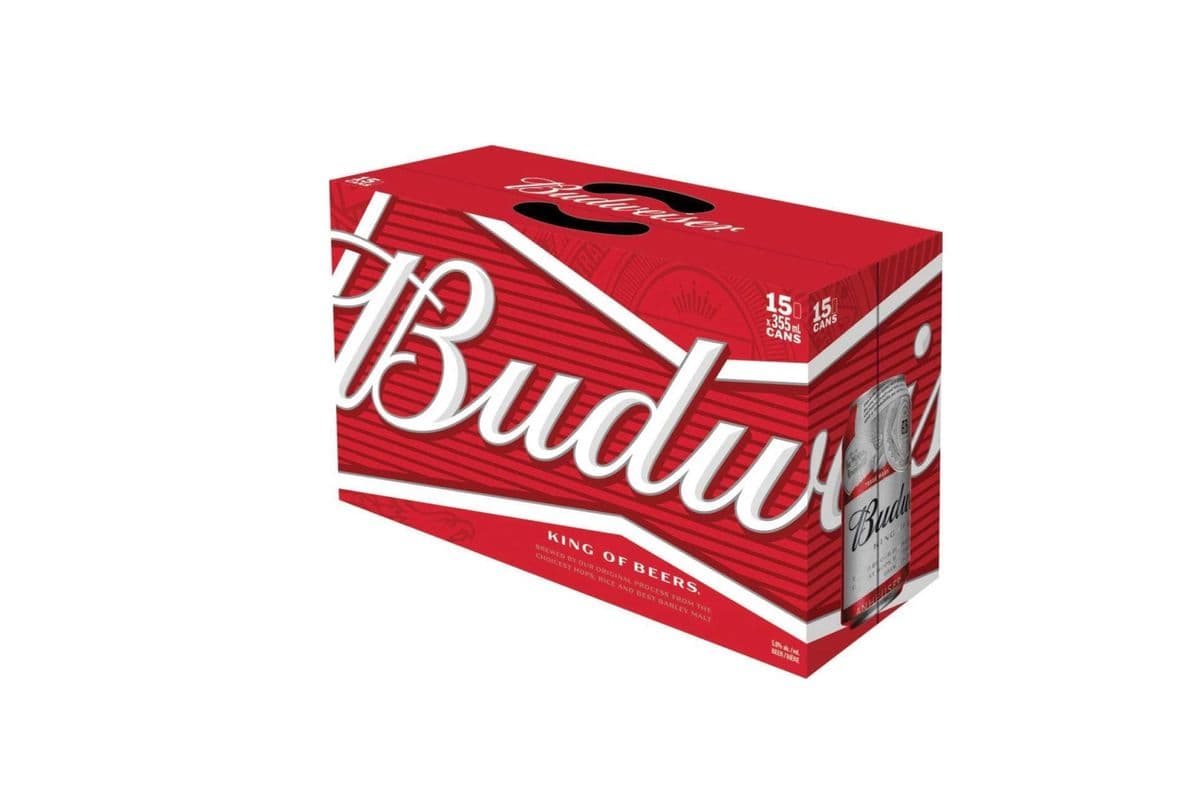 Budweiser (15 Pack Cans) (1 x 355 ML)