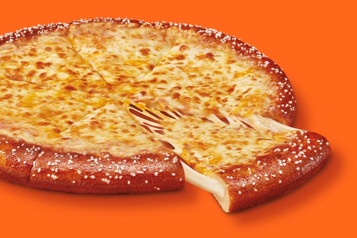 Medium Cheese Stuffed Pretzel Crust made with Cheese Sauce