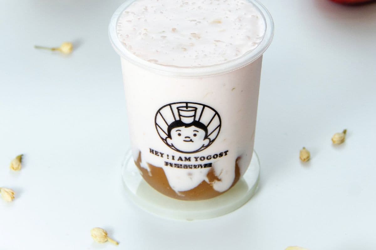 Jasmine Peach Yogurt w/ Osmanthus Jello 茉莉白桃桂花冻