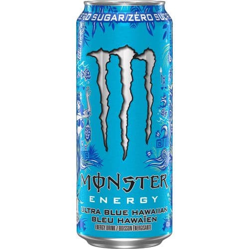 Monster Boisson Énergisante Ultra Bleue Hawaiien 473ml/ Monster Energy Drink Ultra Blue Hawaiian473ml