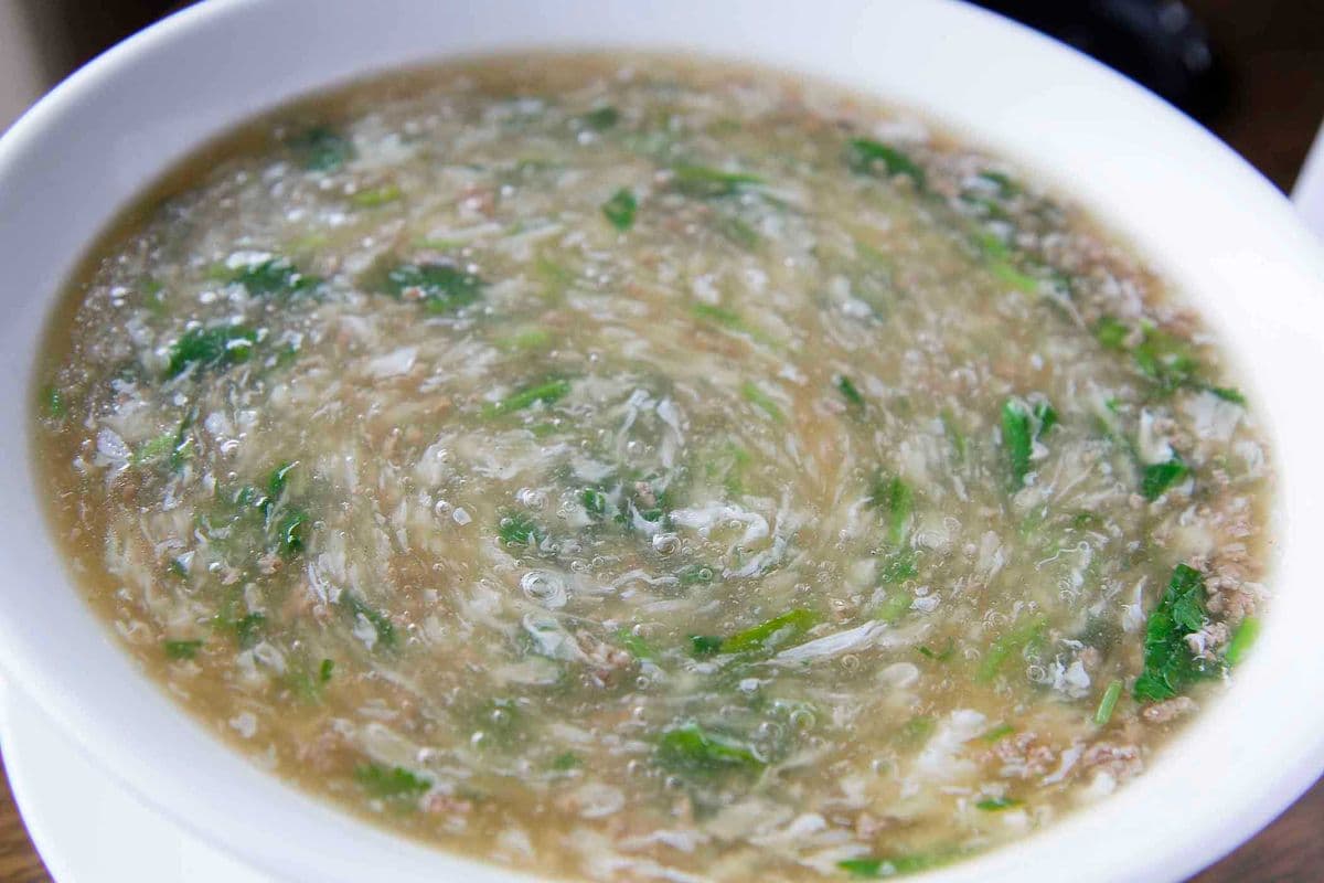 Tofu Soup with Minced Beef and Cilantro 西湖牛肉羹