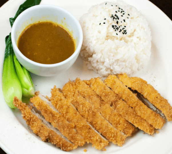 Chicken Steak with Garlic Sauce on Rice
